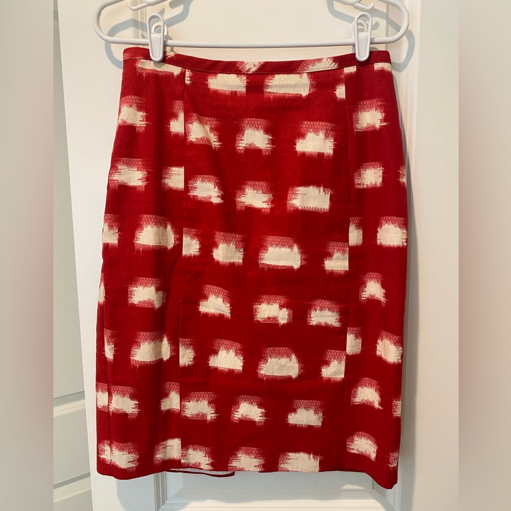 Anthropologie CoreyLynnCalter Red and Cream Skirt